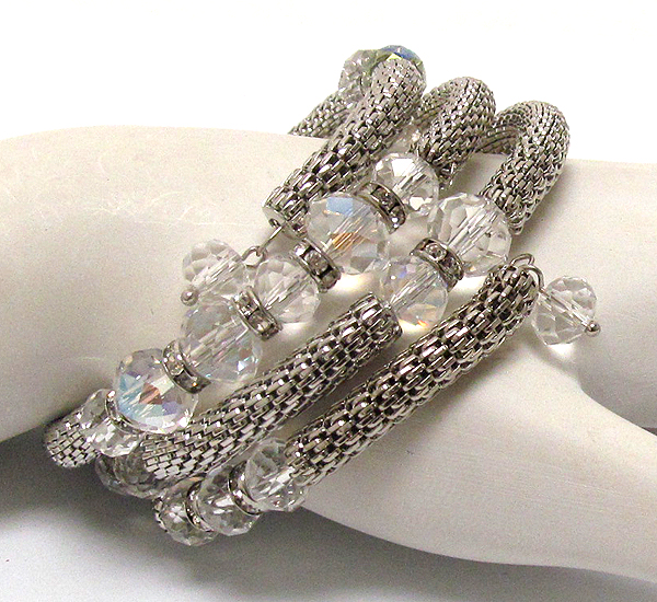 Crystal glass pattern and tub snake bracelet 