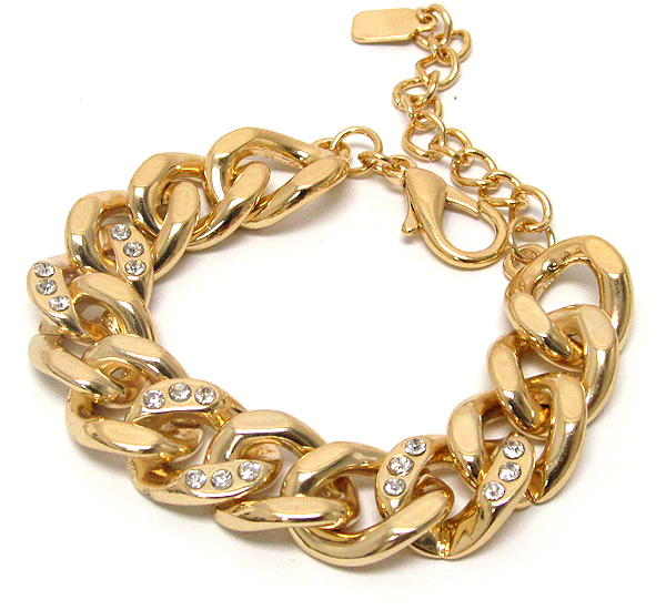 Crystal metal chain bracelet