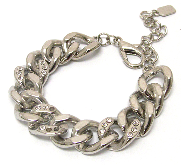 Crystal metal chain bracelet