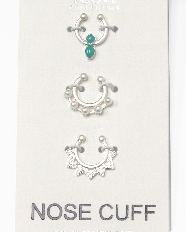 Nose cuff - three piece set