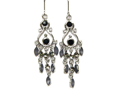 Made in korea whitegold plating crystal small chandelier earring