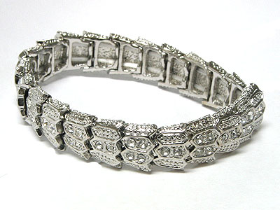 Crystal stud metal stretch bracelet