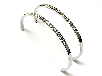 Crystal side hoop earring - hoops