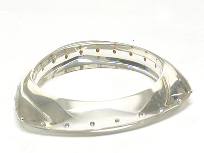 Crysal stud triangle acryl bangle