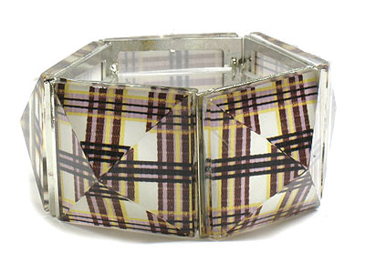 Dandy checker pattern acryl stretch bracelet