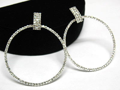 Rhinestone round earring