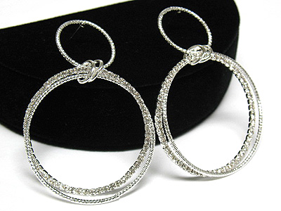 Rhinestone double round earring