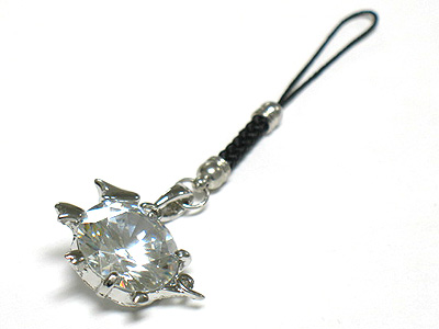 Cubic zirconia cellphone strap charm