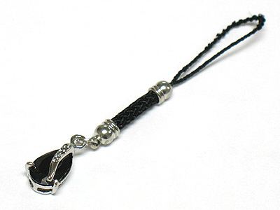 Cubic zirconia cellphone strap charm