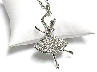 Crystal ballerina necklace - large size