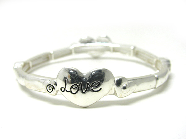 Love heart  metal stretch bracelet