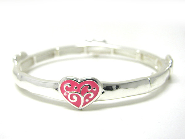 Heart metal stretch bracelet