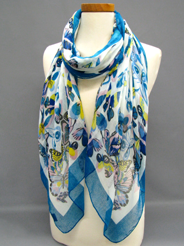 100% polyester butterflies in the box spring scarf