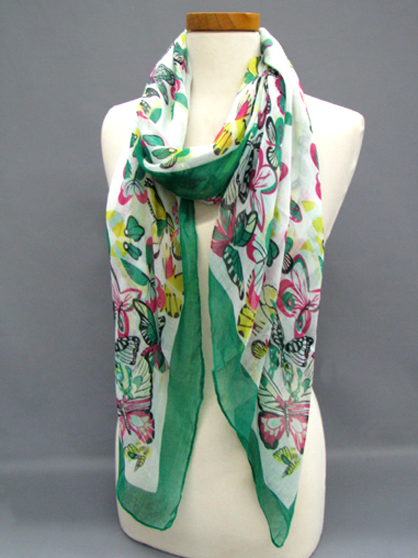 100% polyester butterflies in the box spring scarf