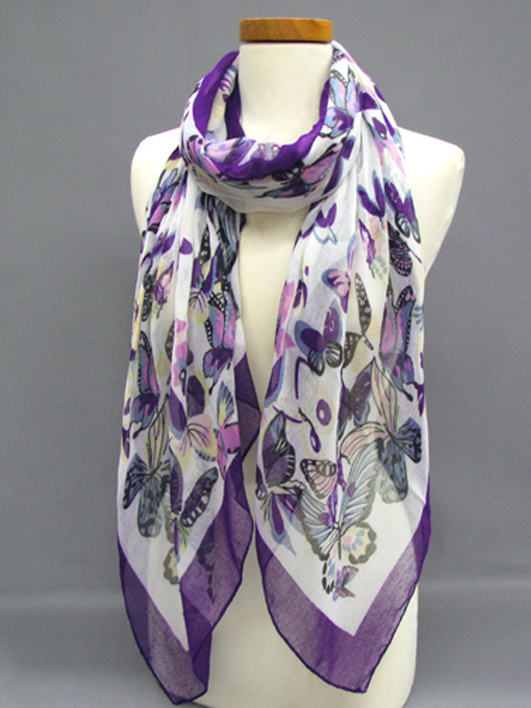 100% polyester butterflies in the box spring scarf