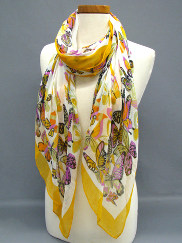 100% polyester butterflies in the box spring scarf