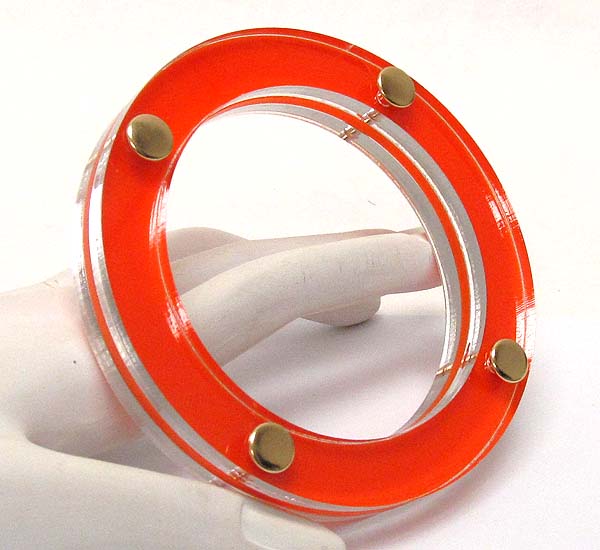 Acrly round colorful fashion style  hinge bangle