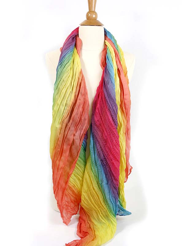 100% polyester rainbow scarf