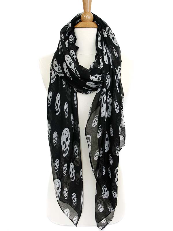 100% polyester multi skull scarf