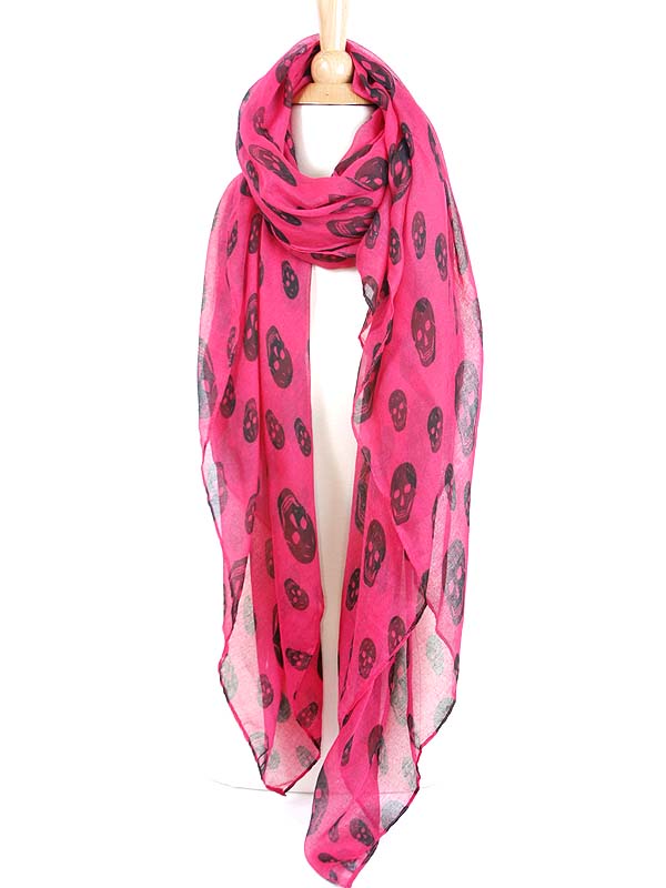 100% polyester multi skull scarf