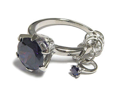 Cubic zirconia key ring