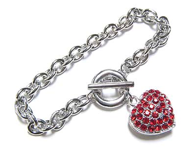 Designer inspired red heart bracelet