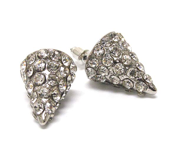 Crystal metal spike stud earring