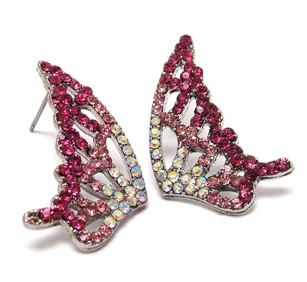 Crystal butterfly wings earring