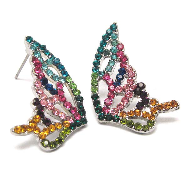 Crystal butterfly wings earring