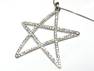 Large crystal star necklace