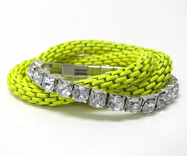 Crystal color metal bracelet