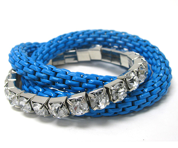 Crystal color metal bracelet 