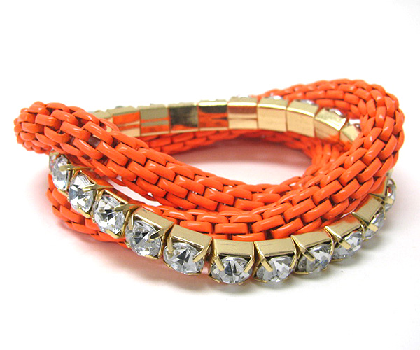 Crystal color metal bracelet