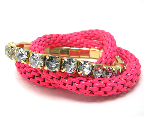 Crystal color metal bracelet