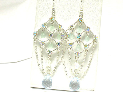 Crystal stud chandelier earring