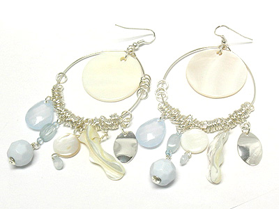 Natural shell drop earring