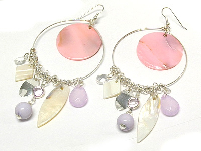 Natural shell drop earring