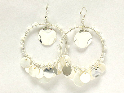 Natural shell drop earring