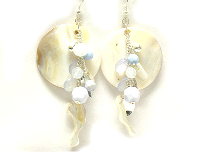 Natural shell drop earring