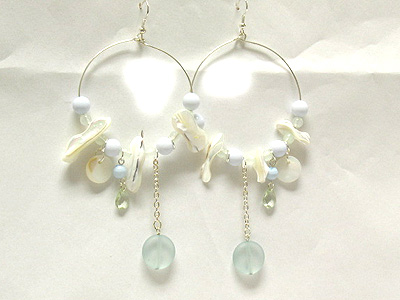 Natural shell drop earring