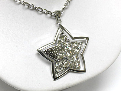 Crystal bubble star necklace