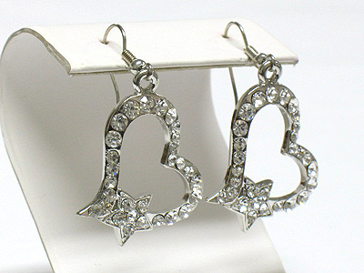 Crystal heart and star earring