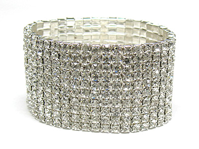 10 row rhinestone stretch bracelet