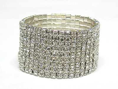 9 row rhinestone stretch bracelet