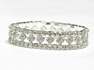 Dual line rhinestone stretch bracelet