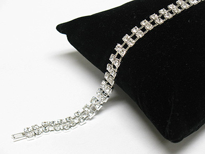 Dual line rhinestone bracelet