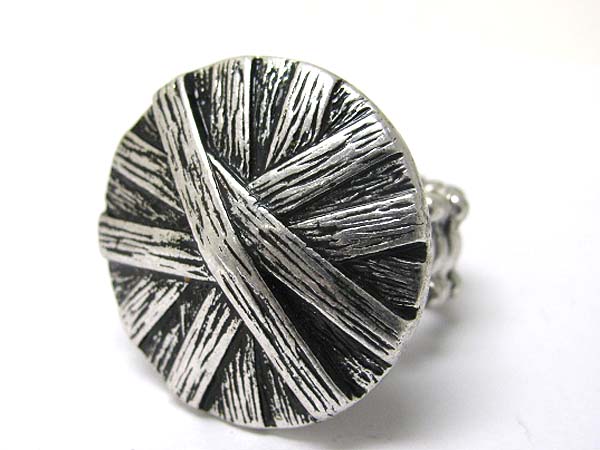 Woven style metal disk stretch ring