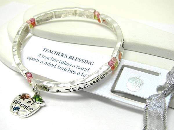 Teacher theme inspiration message stretch bracelet