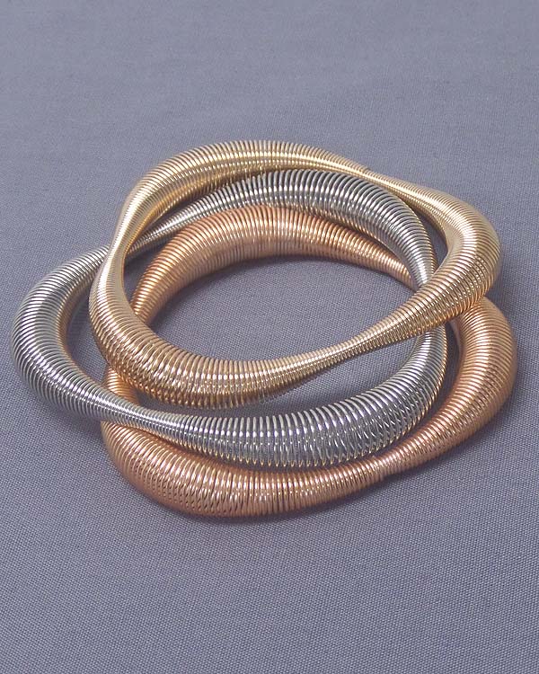 Triangular coil bracelet set of 3