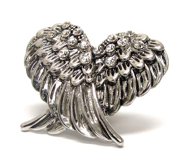 Crystal stud wings stretch ring